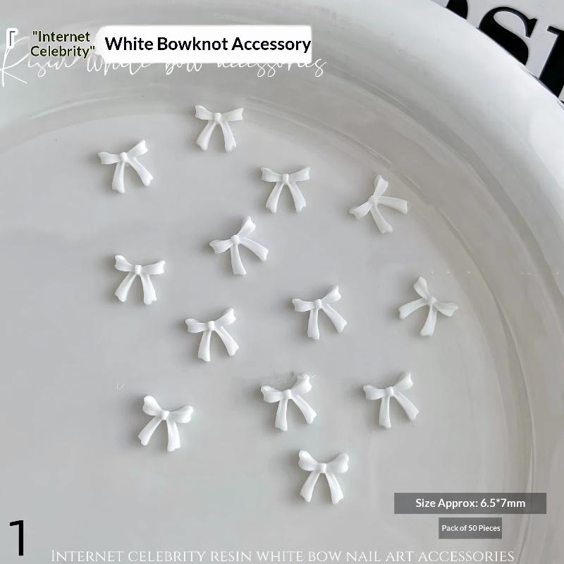 Nail Art 3D Bowknot Decor Set 50PCS for Creative DIY Manicure Beauty Projects