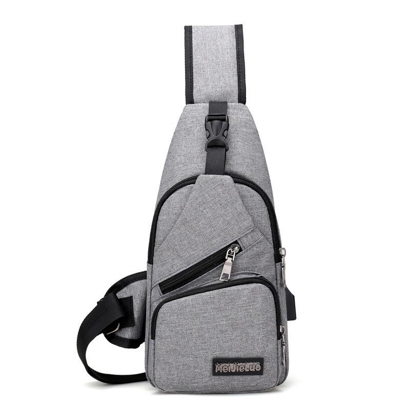 Men's breast bag, large-capacity casual backpack, cycling shoulder oblique span bag, water-proof Oxford cloth breast bag.