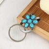 1/3Pcs Turquoise Keychain Bohemian Style Key Clip Bag Pendant With Flower Design Key Holder