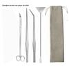 Aquatic Plant Tool Set: Stainless Steel Scissors, Carbon Black Tweezers, Poop Sucker, Fish Tank Cleaning Supplies