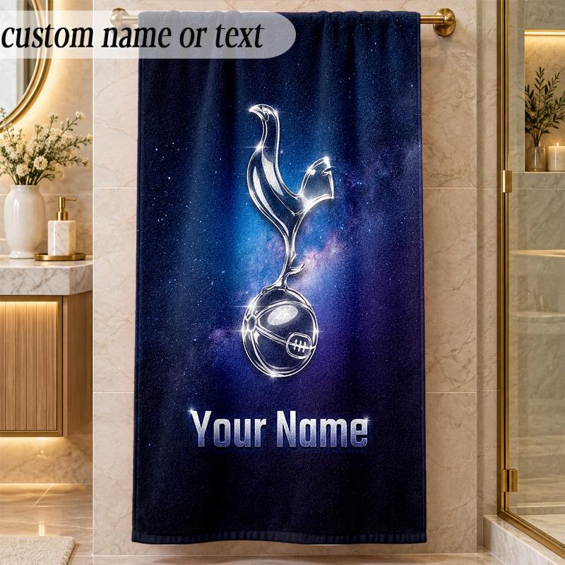 Beach TowelTottenham Hotspur FC Custom Name Text Personalized Soft Towel for Beach Pool Indoor Home Decor Gift