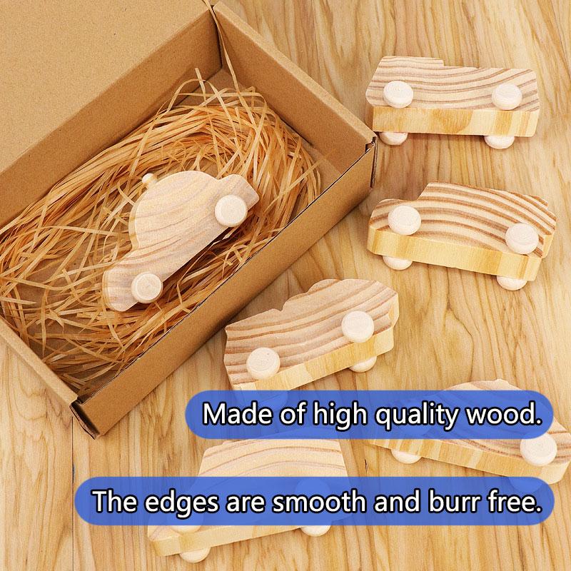 Children 3D Log Color Car Wooden Toys Montessori Educational Diy Painting Graffiti Learning Set Parish Drawing Toys for Children