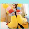 Adorable Yellow Chicken Plush Toy Rainbow Design Perfect Cuddly Pillow Gift