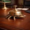 Brass Crab Desk Bell, Hotel Service Bell, Collectible Figurine