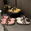 Fashion Sewing Thread Color Blocked Children's Casual Shoes Outdoor New Fashion Kids Non Slip Soft Thick Sole Shoes Round Toe Lace Up