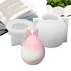 Easter DIY Silicone Mold Cute 3D Silicone Bunny Ear Mould Egg Shape Soap Mold Easter Rabbit Ear Eggshell Decoration Molds