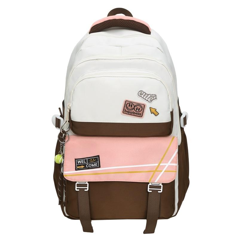 High value contrasting colors and large capacity, junior high school and high school student schoolbag 25 new cute little fragrant wind backpack