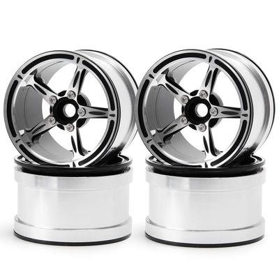 Inch Internal Beadlock Ring Wheel Tire Inner Internal Beadlock Wheels Hub RC Car Wraith 90018 RC Crawler 23 Silver and 2.2 No. (4 Pieces, Black)