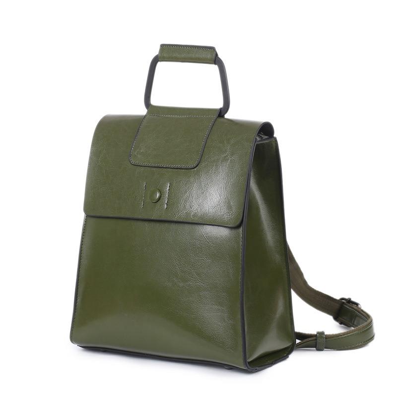 Rucksack aus echtem Leder Damen Mode Tasche Ölwachs Rindsleder Rucksack