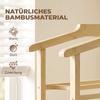 Bamboo Clothes Rack on Wheels, Compact, with Hangers, Hanging Rails, Shelf and Bottom Shelf, Oak Look
