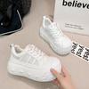 Petites chaussures blanches à semelles épaisses et à grosse tête pour femmes, automne, nouvelles chaussures décontractées en maille à la mode, chaussures muffin polyvalentes pour le sport pour femmes