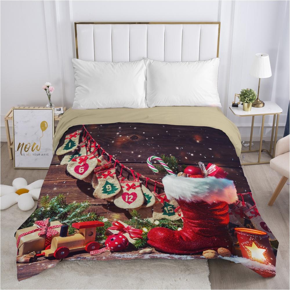 Christmas Santa Claus Duvet Cover Quilt/Blanket/Comfortable Case 140x200 240x220 240x260 Queen King Single Bedding For Home Fly