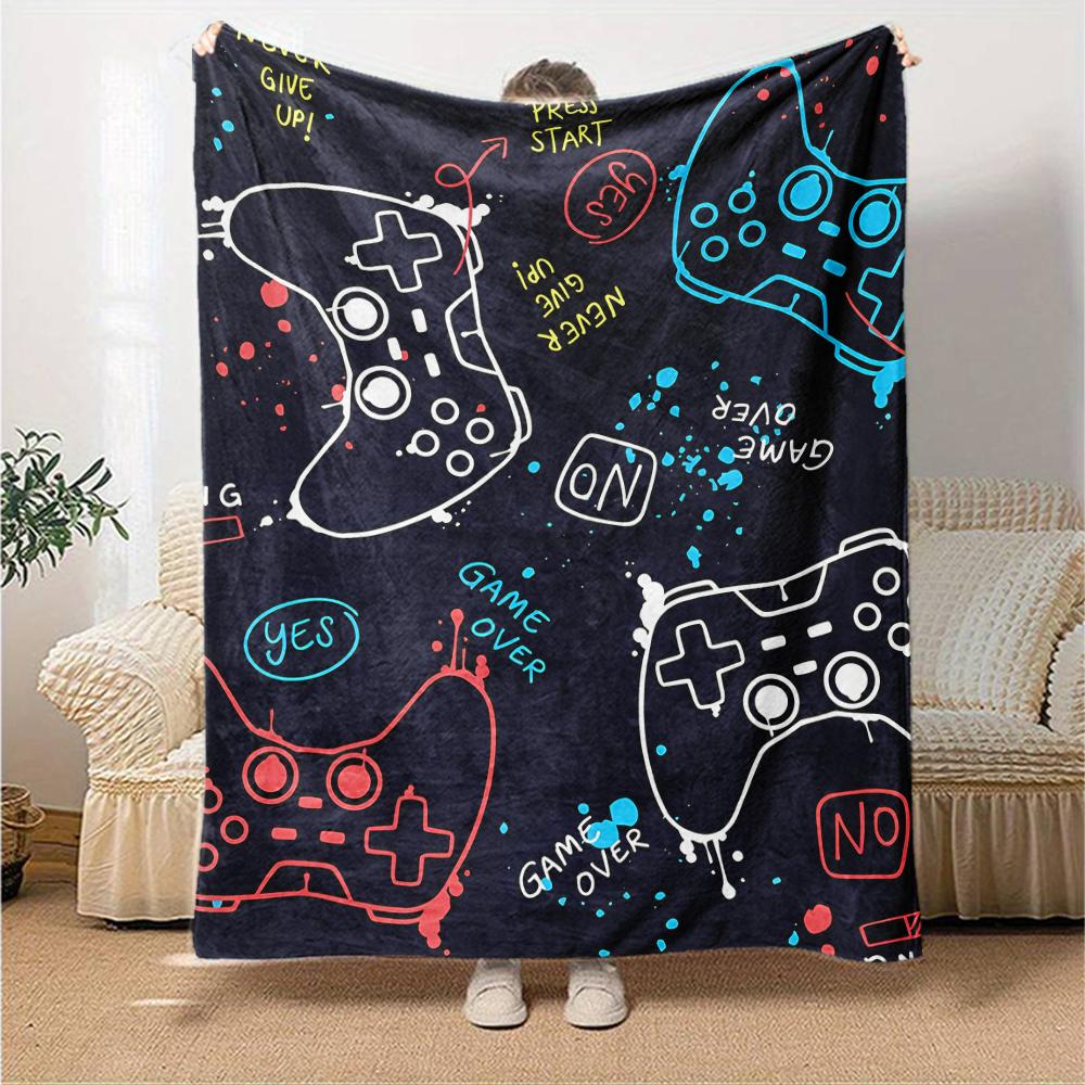Game Controller Theme Printed Blanket - Perfect for Couch, Bed, Travel & Outdoor Use | Machine Washable, Cozy & Durable.