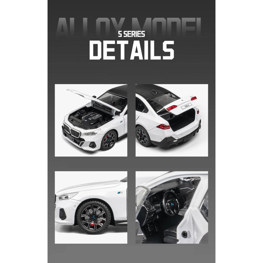 1/24 BMW 5 Series 530 530LI Coupe Alloy Luxy Sports Car Model Diecasts Metal Vehicles Car Model Sound and Light Simulation Kids Gift