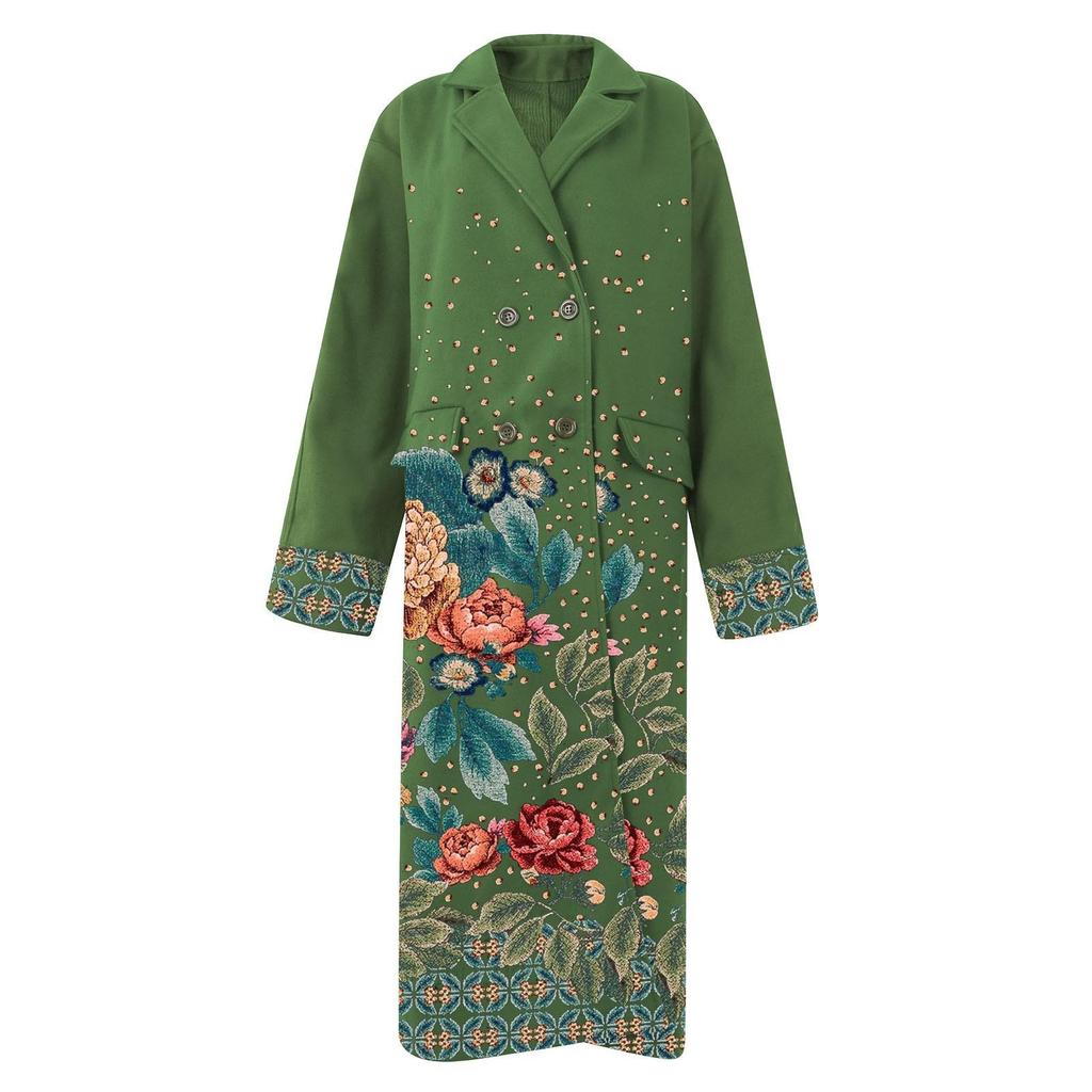 Γυναικεία Μόδα Leisure Παλτό με μακρυμάνικο πέτο με στάμπα ζακέτα