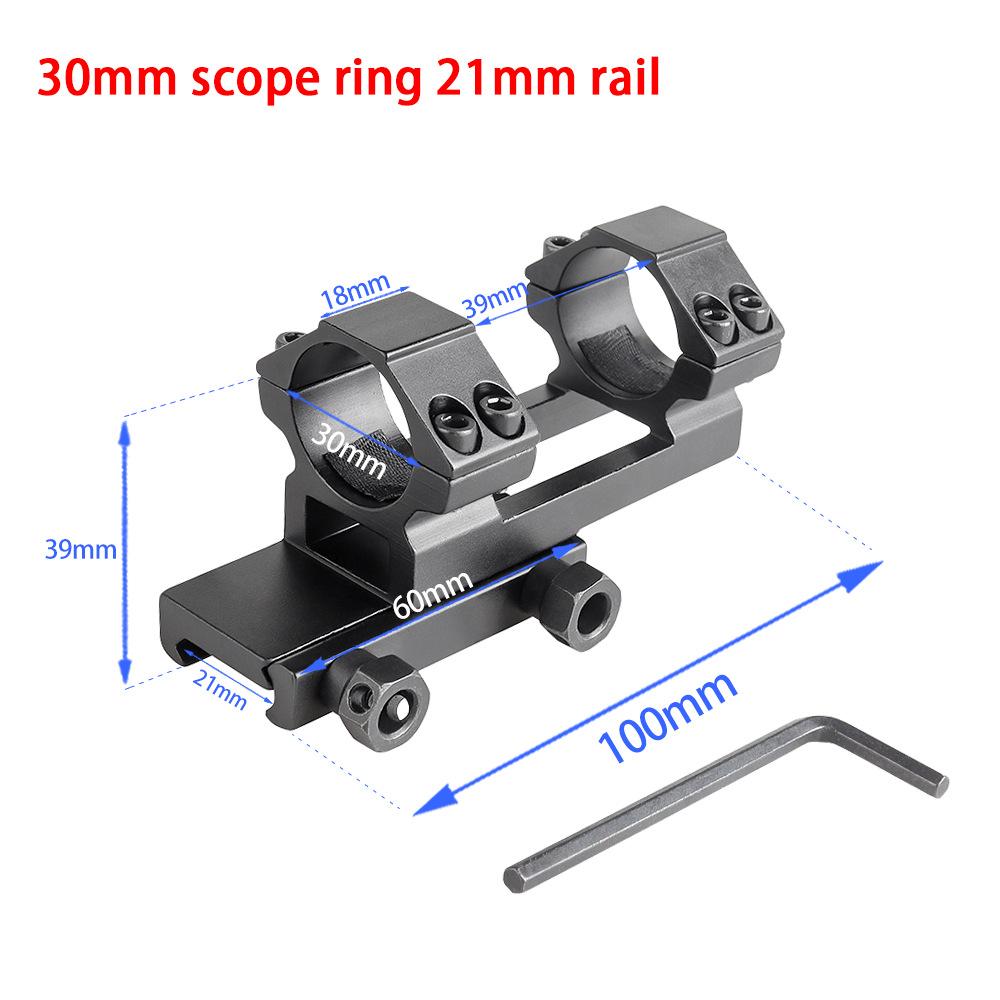 25.4mm/30mm Tube Ring Optics Scope Mount One-Piece Cantilever 11mm/20mm Rail Tactical Flat Top Laser Sight Mount Base