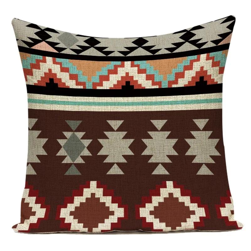 Geometry Cushion Cover Polyester Square Home Decor Pillow Cover Chair Car Ethnic Style Bohemian Throw Pillow Case