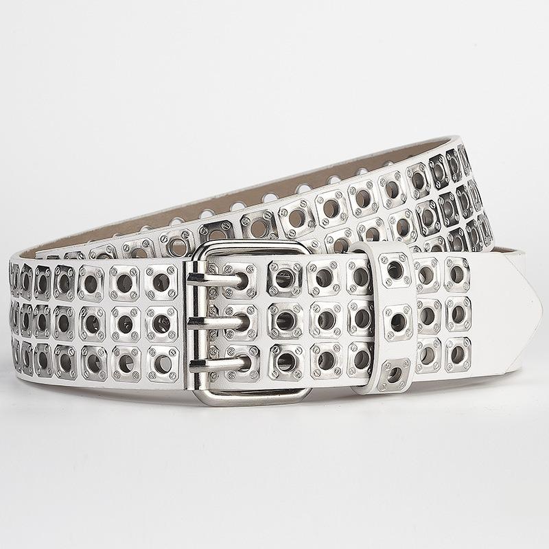 1PC Alloy Pin Buckle Punk Style Rivet Belt Jeans Belt All-match Unisex Gothic Waist Strap Belt Accessories Plus Size