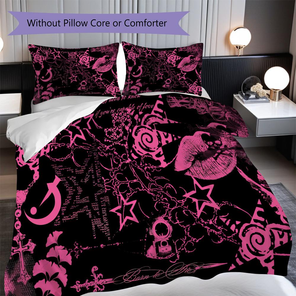 1PC Halloween theme pattern Bedding Quilt Set Quilt Cover Pillowcase Home Decoration Birthday Gift (1 * duvet cover + 2 * pillowcase, without core)