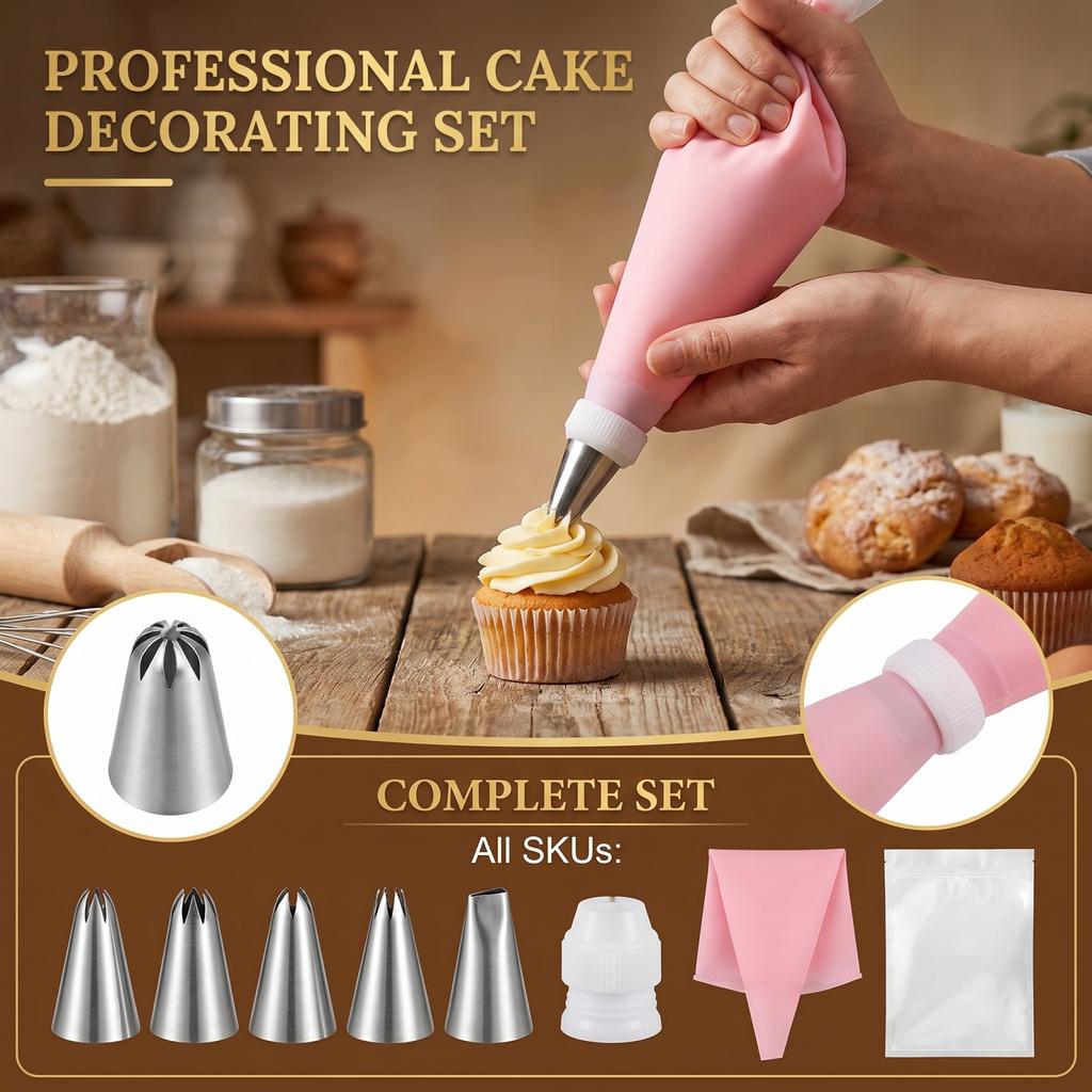 Set di Sac à Poche e Boccette per e Glassa