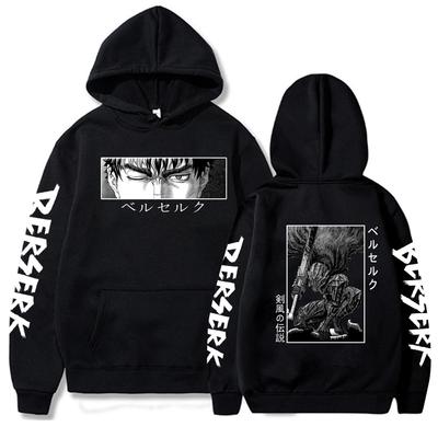 2023 Harajuku Japanese Anime Berserk Guts Hoodies Men Kawaii Cartoon Graphic Hip Hop Fashion Sweatshirt Pullover Men Sudaderas