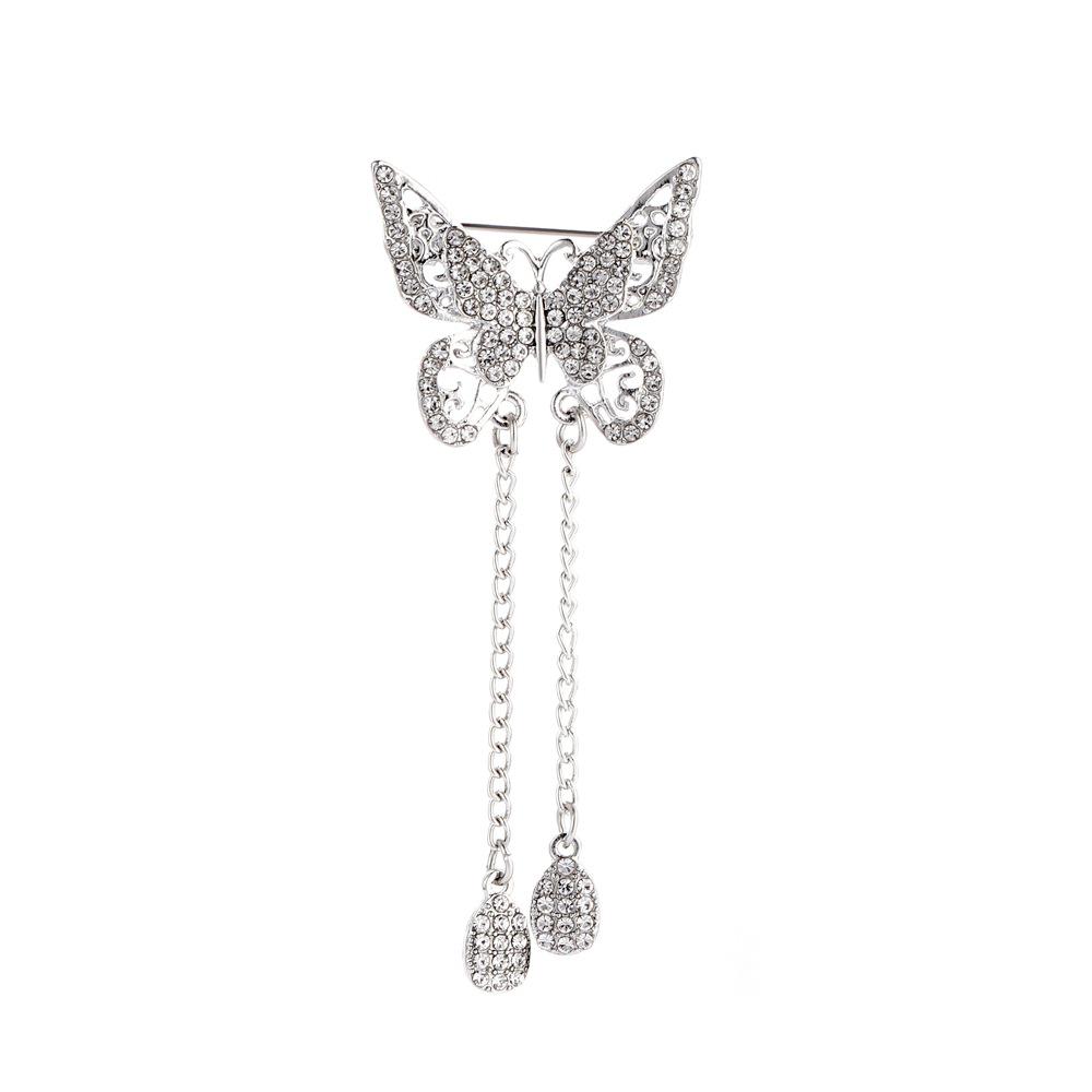 Women's High-End Butterfly Tassel Brooch for Suits and Cardigans