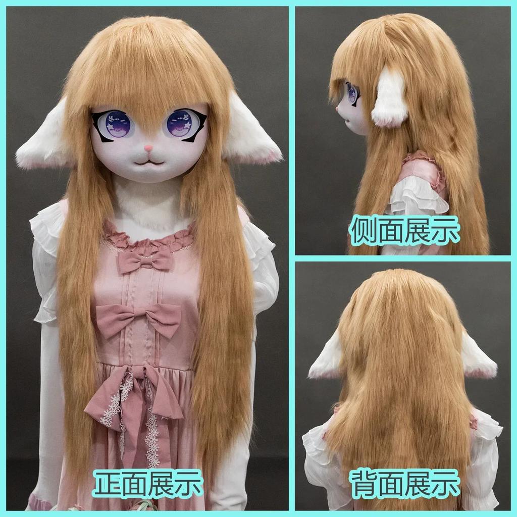 Kigurumi Head Base Cosplay Costume Rabbit Doll Cat Kig Head Mask Headset Party Animal Costume Performance Prop Kid Gift