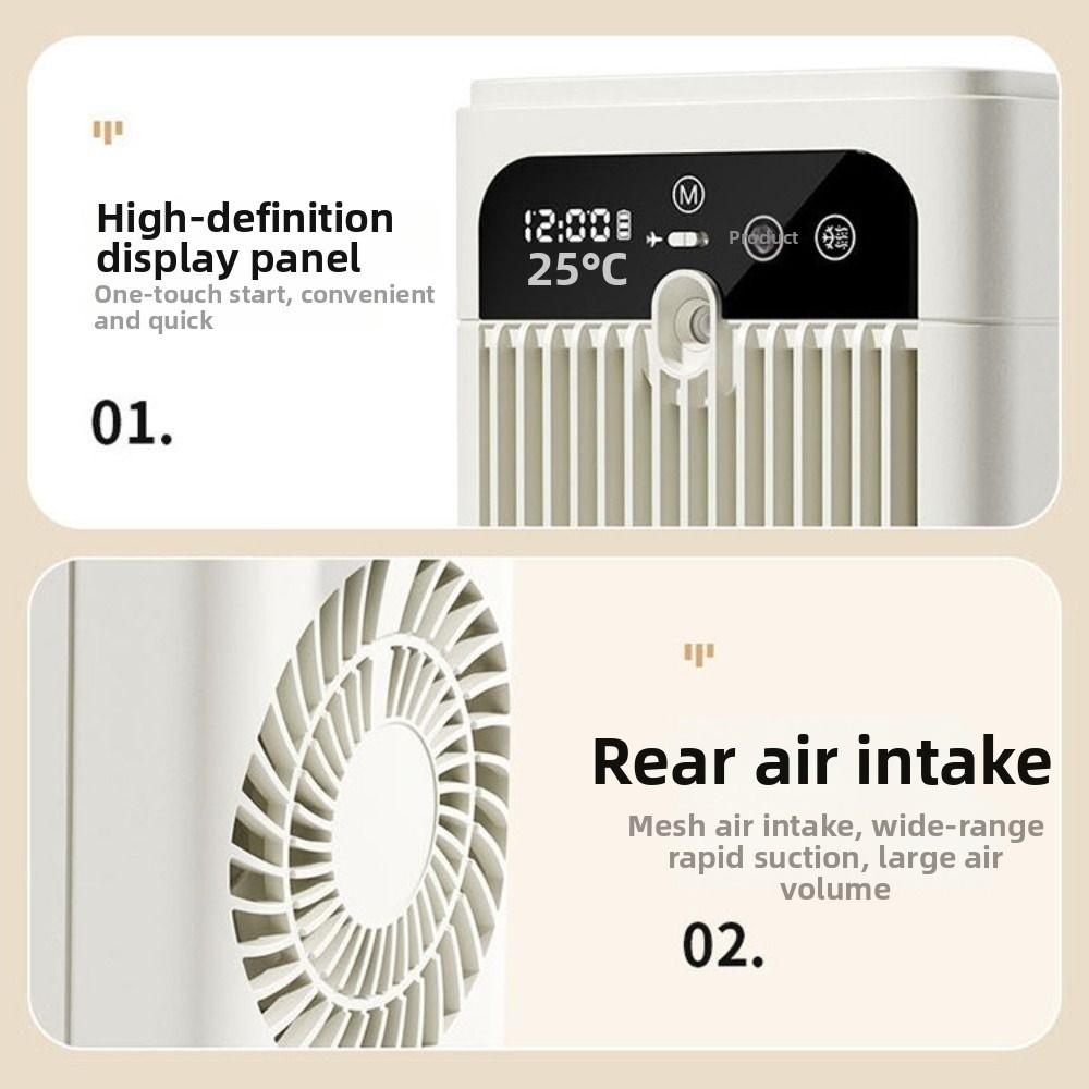 Digital Display Desktop Humidifying Fan Safety Lock Intelligent Timing Mini Air Cooler Energy Saving 171ml Mist Electric Fan
