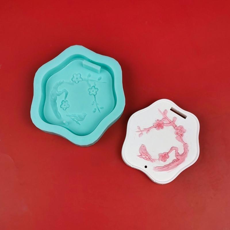 DIY Pendant Making Silicone Mold Unique Epoxy Resin Casting Mold Handmade Jewelry Pendant Mold Crystal Flower Charm Mold X3UC