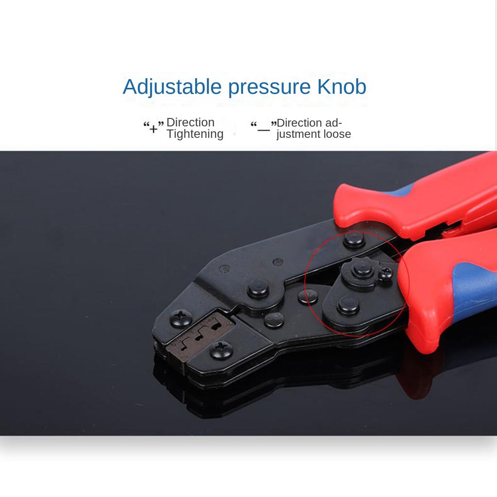 Wire Crimper Crimping Tool with Ratchet Mechanism Adjustable Pressure Ergonomic Handle for Auto Wire Terminals