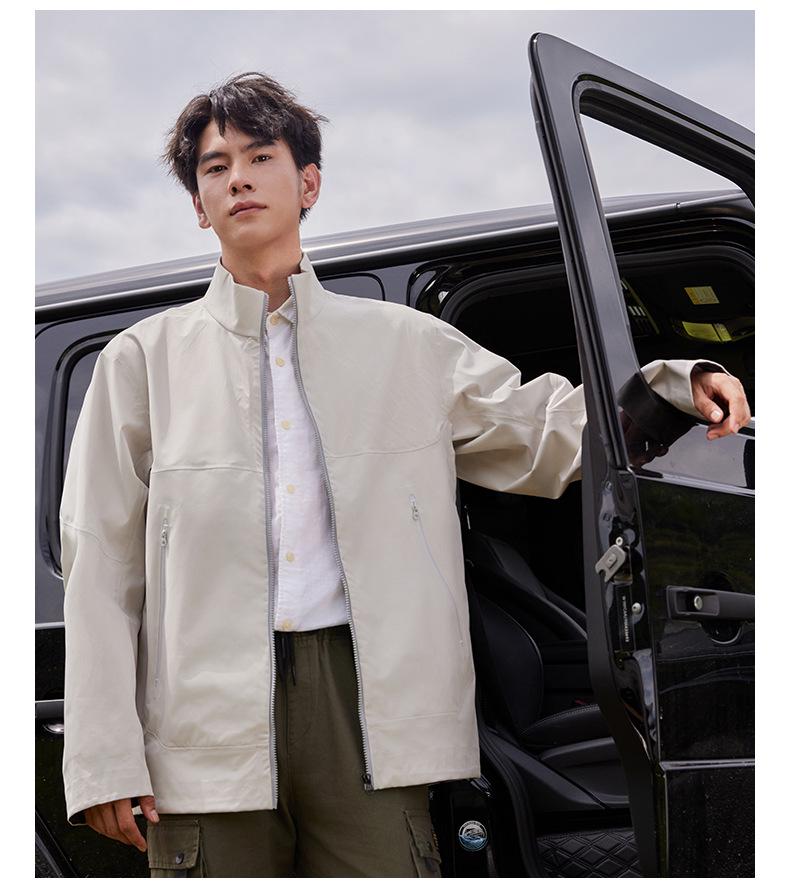 Men's & Women's Trendy Waterproof Windbreaker Jacket with Stand-up Collar for Camping & Mountaineering