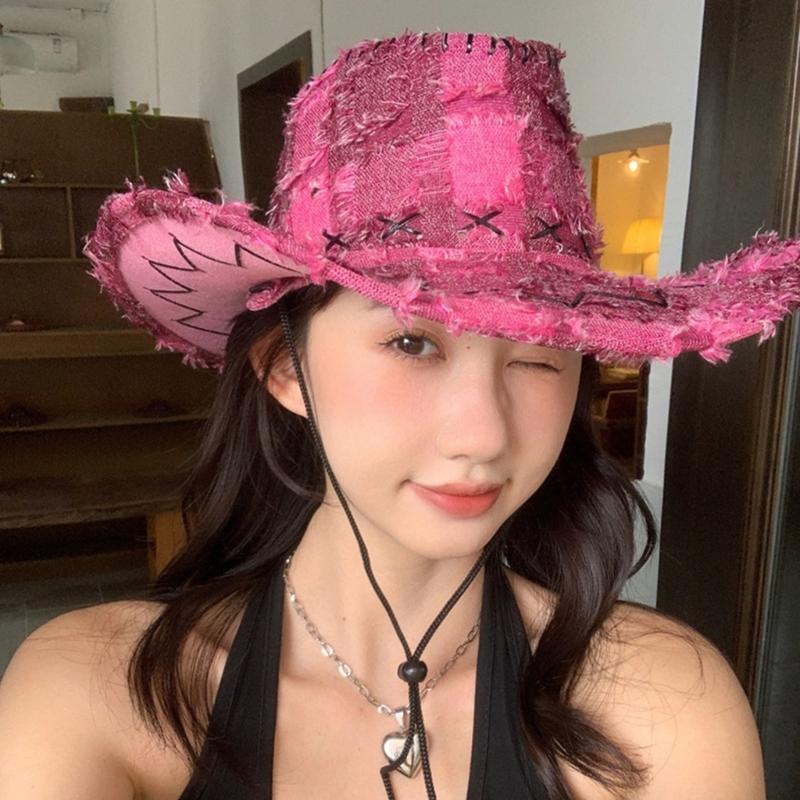 Vintage Costume Western Cowboy Hat Cosplay Cap Household Decoration for Home Festival Shopping Traveling Supplies