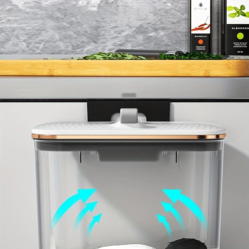 Hanging Trash Can Kitchen Cabinet Door Wall Mounted Garbage Bin Recycling Garbage Basket with Lid Bathroom Kitchen Accessories