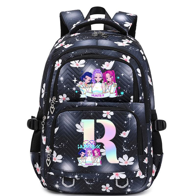 Animation Cartoon Letter Printing Large Capacity Shoulder Bag Lightweight Primary And Secondary School Students Leisure Schoolbag