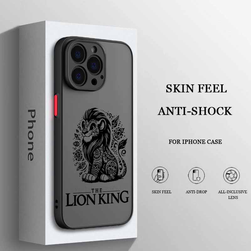 Cute The Lion King For iPhone 17 Air 16E 16 15 14 13 12 11 8 7 Mini Pro Max Plus Frosted Translucent Soft Phone Case