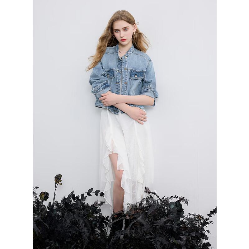 

Sancai 2025 Осенняя выстиранная джинсовая куртка свободного кроя L 165/88A