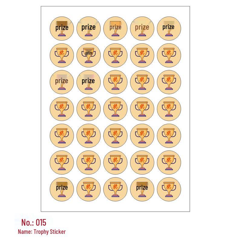 Children's Reward Stickers: Self-Adhesive, Red Flower, Thumbs Up, Smiley Face, Cartoon Designs for Primary School and Kindergarten.