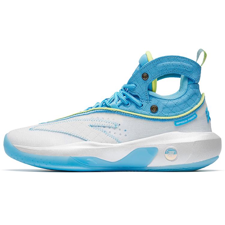 New ANTA KT8 Basketball Shoes Men High Top ANTA White/Clear Spring Blue/Sunshine Yellow 112241101-1