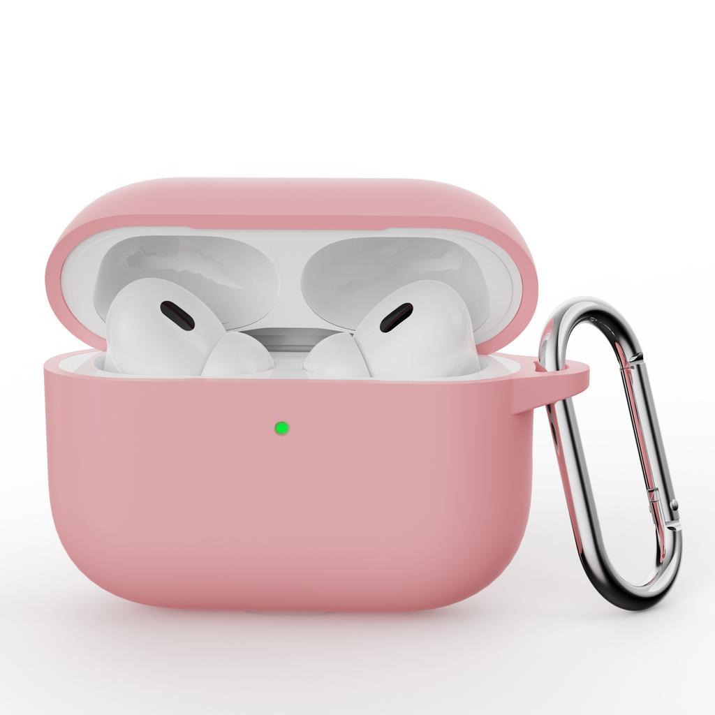 Solid color silicone one-piece earphone case for AirPods PRO1 Bluetooth earphone case with hook