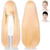 CaseEden Cosplay Wig, Premium, Smooth, Long, 80cm, Light Gold Blonde, 6139