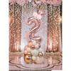 32-Inch Rose Gold Number 0-9 Balloons, Mini Rose Gold Crown, Birthday Party Decoration Supplies For 1st Birthday, Women Birthday