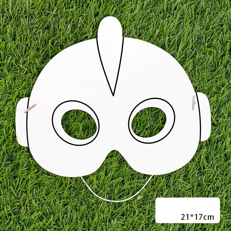 20 Stück Kinder Spaß Cartoon DIY Malmaske Kindergarten Geschenk Handgemachte Graffiti Maske Kindertag Spaß Tiermaske Verkleiden