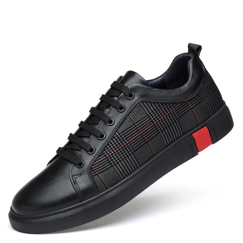Scarpe in Vera Pelle Uomo Sneakers Nere Ins Marca di Moda Scarpe Uomo Pelle di Mucca Calzature Maschili Taglia Grande 45