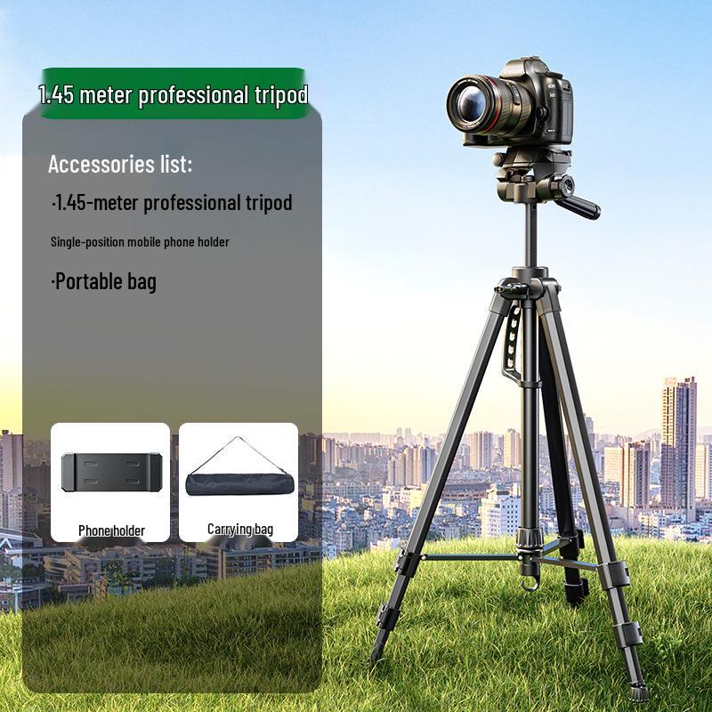Professional DSLR/Mirrorless Camera Tripod for Live Streaming & Photography - Compatible with Canon, Sony, Fujifilm