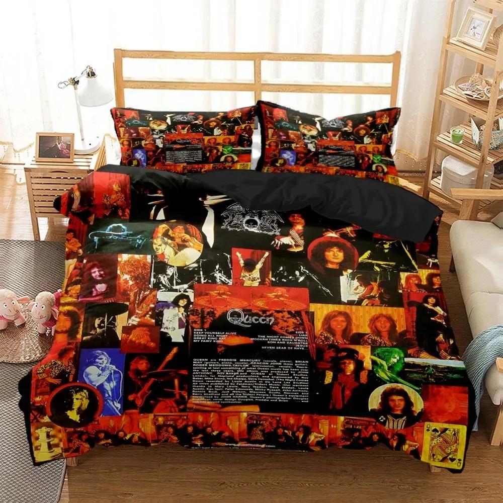 Königin Rockband Digital Printed Bedding for Boys Queen Bedding Set Soft and Comfortable Customized King Size Bedding Set