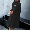 Oose High Neck Dress Fashion New Office Lady Autumn Elegant Solid Long Sleeved Large Hem A-line Mid Length Dresses for Women