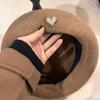 Retro Winter Wool Berets Hat Heart Shape Felt Berets Fashion French Artist Hat  Lady