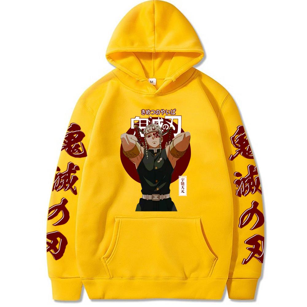 Demon Slayer Japan Anime Uzui Tengen Hoodies Loose Casual Streetwear Kimetsu No Yaiba Aesthetic Graphics Winter Warm Sweatshrits