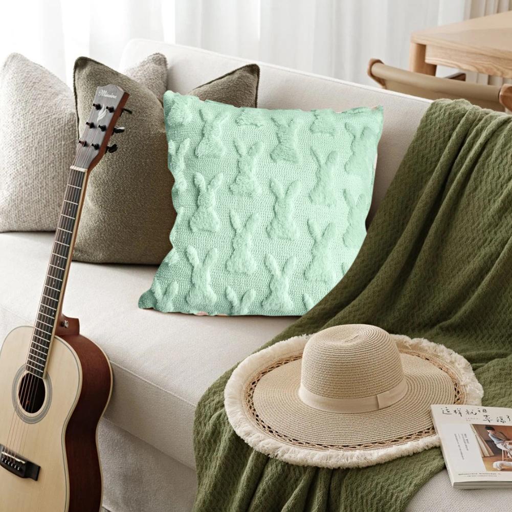 2/1pcs Easter Bunny Throw Pillow Covers Decorative 45x45cm Home Sofa Rabbit Soft Plush Pillowcase Case Couch Cushion Cover Decor