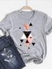 Print T Shirt Short Sleeve Flower Vintage Cute S Summer Top Fashion Clothes Women Clothing Gray Basic Tee Graphic Tshirt